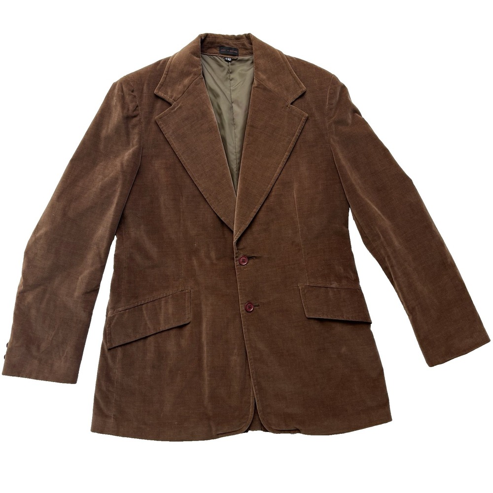 Vintage Topps & Trowsers Brown Velvet Blazer Sport Coat 42R Preppy‎ Old Money